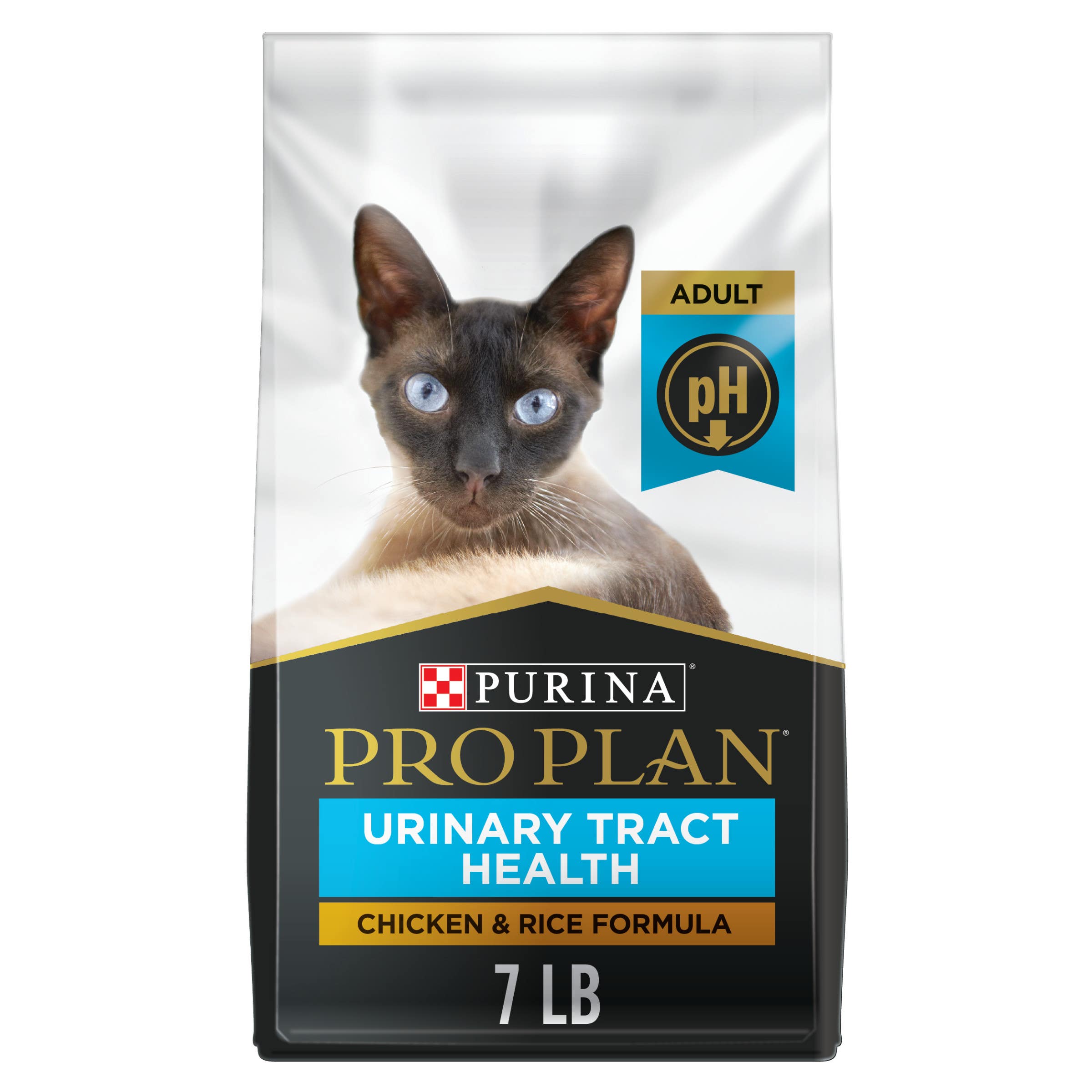 Pro Plan Adult Urinary Tract Health Chicken & Rice Formula Dry Cat Food, 7 lb Bag