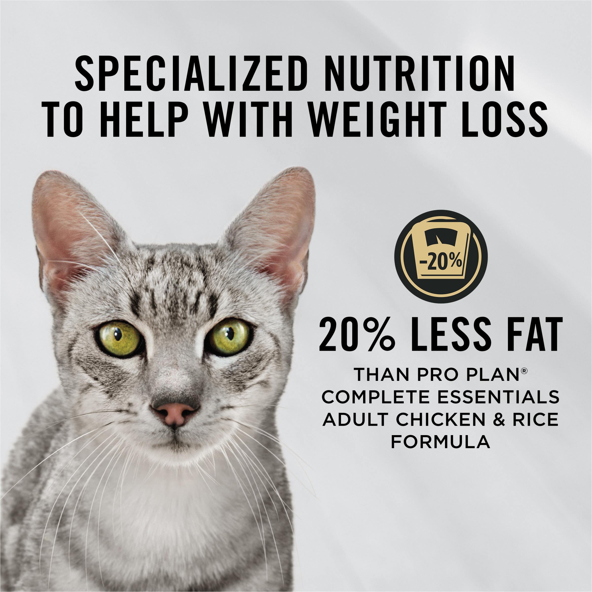 Pro Plan Adult Weight Management Chicken & Rice Formula Dry Cat Food, 7 lb Bag