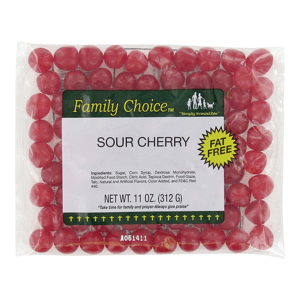 Family Choice Sour Candy, Cherry Flavor, 8 oz