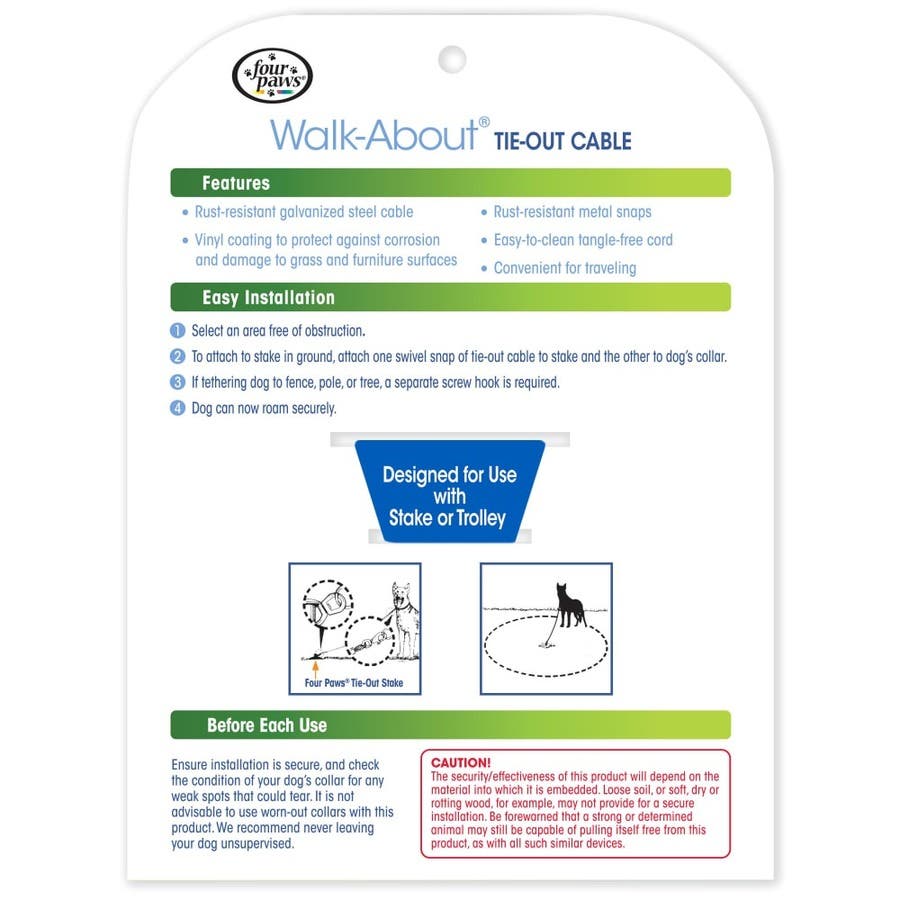 Four Paws Dog Super Tie Out Cable