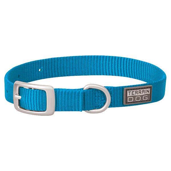 Terrain D.O.G. Nylon Single-Ply Dog Collar, Blue, 15 x 3/4"