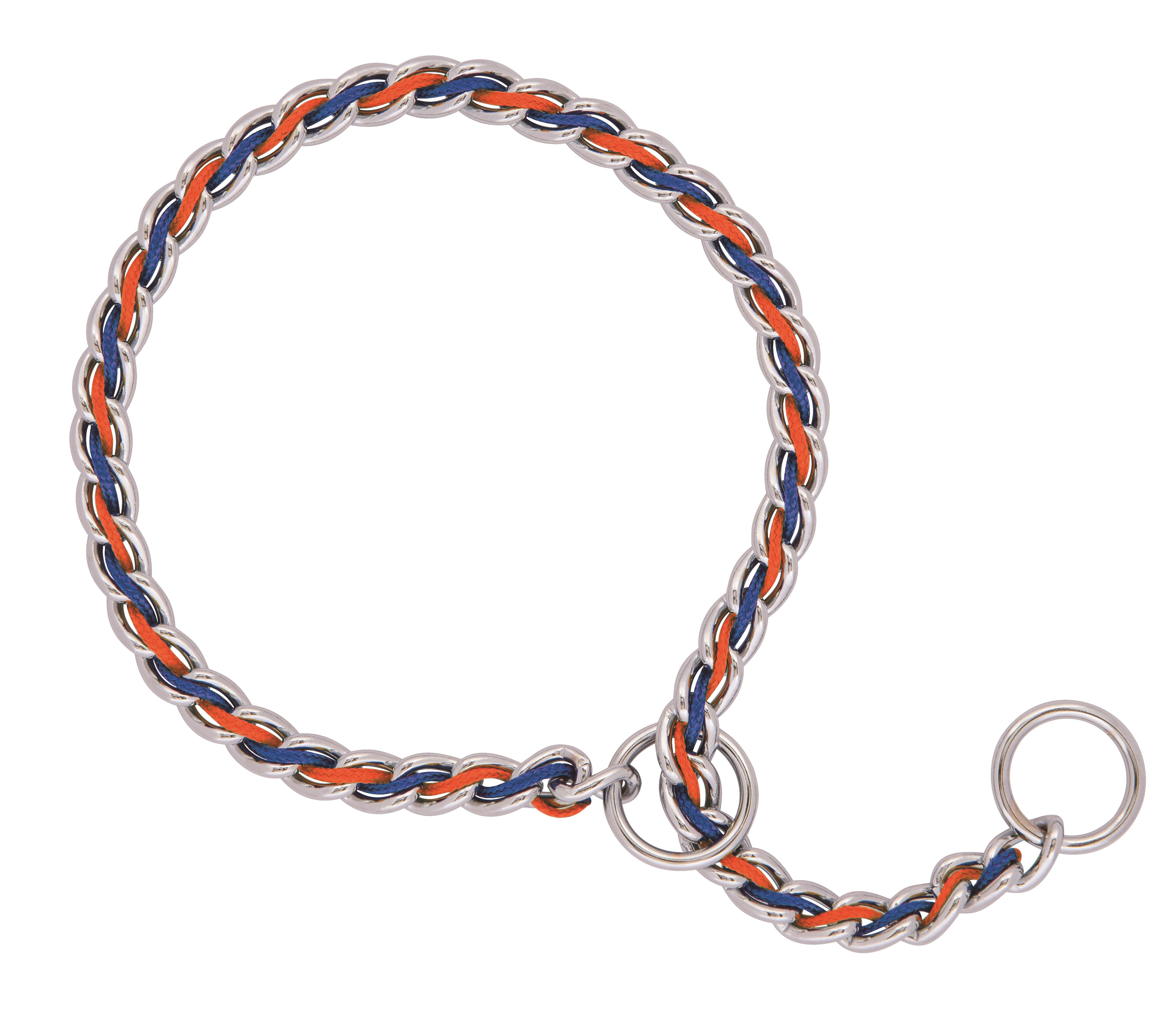 Terrain D.O.G. Laced Chain Slip Collar, Orange/Blue