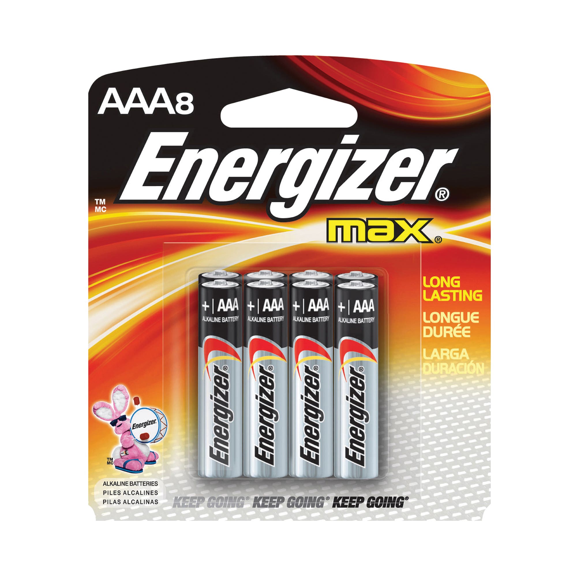 Energizer E92MP-8 Battery, 1.5 V Battery, 1250 mAh, AAA Battery, Alkaline, Manganese Dioxide, Zinc, Rechargeable: No
