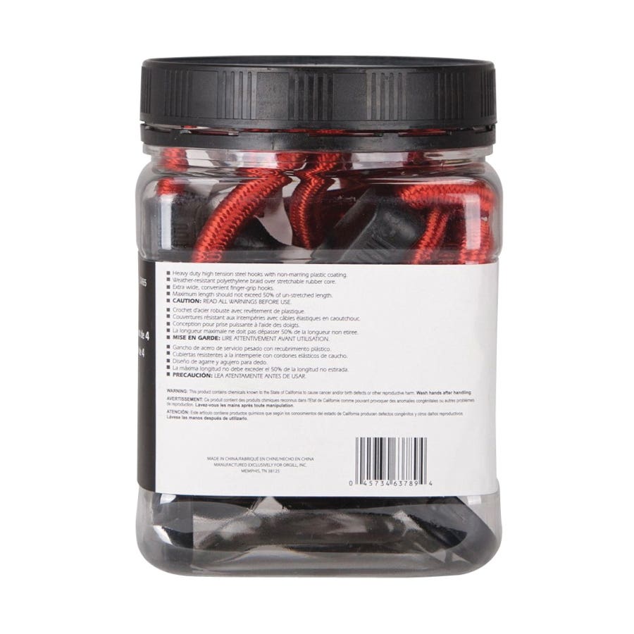ProSource FH4032 Stretch Cord, 9 mm Dia, 24 in L, Polypropylene, Red, Hook End
