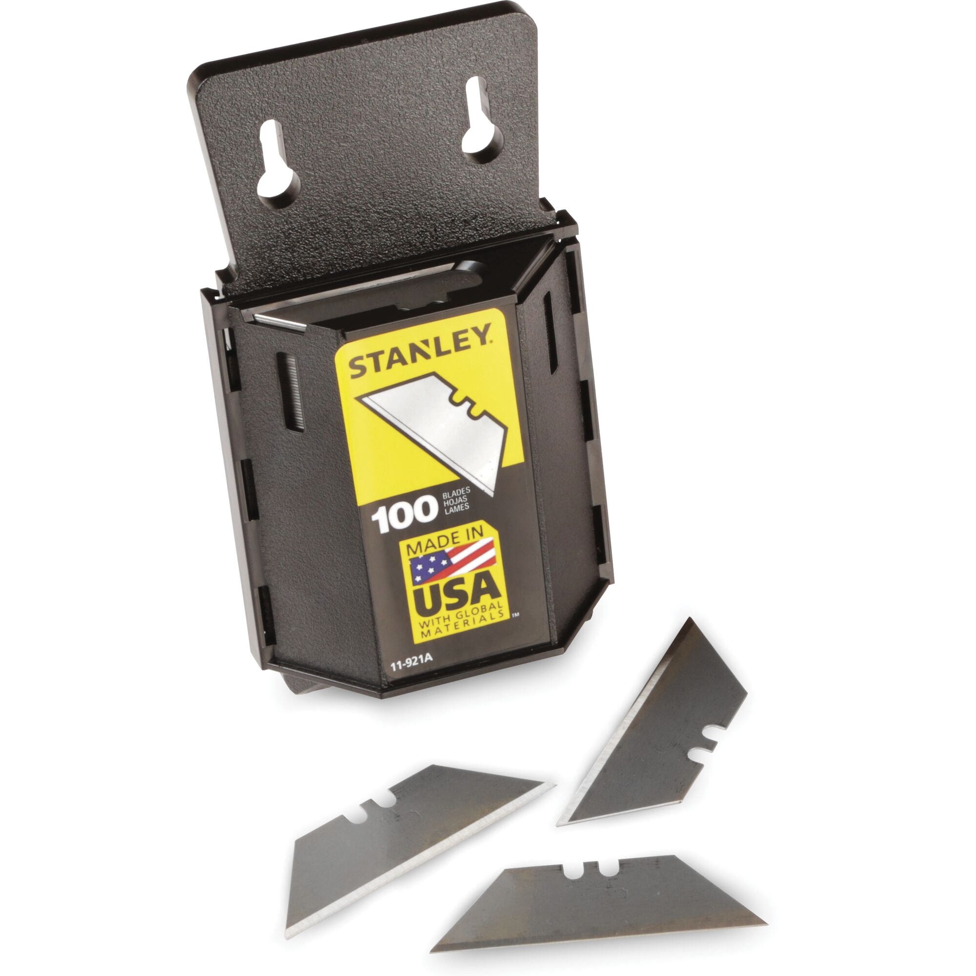 STANLEY 11-921A Utility Blade, 2-7/16 in L, HCS, 2-Point, 100/PK