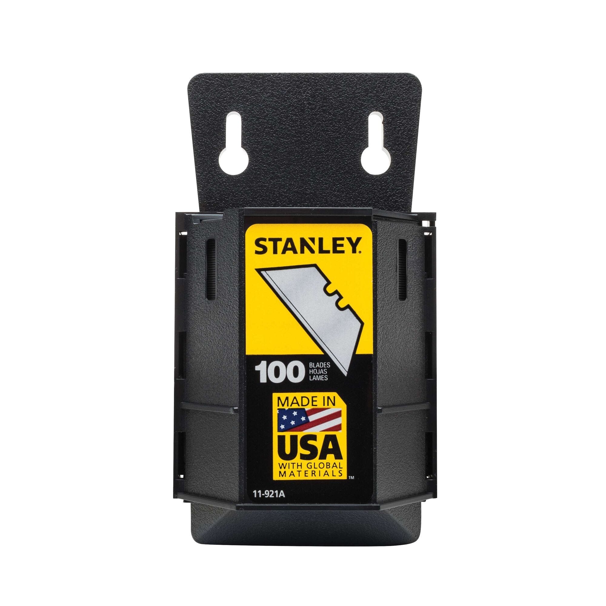 STANLEY 11-921A Utility Blade, 2-7/16 in L, HCS, 2-Point, 100/PK