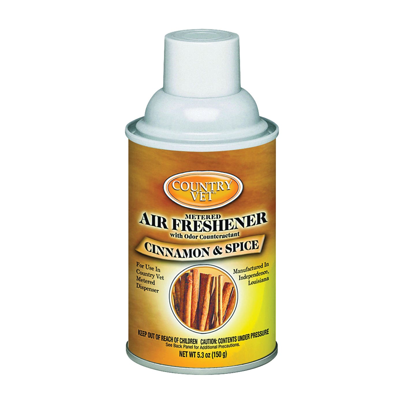 Country Vet 335301CVCAPT Air Freshener, 6.6 oz Can, Cinnamon, Spice, 30 -Day Freshness