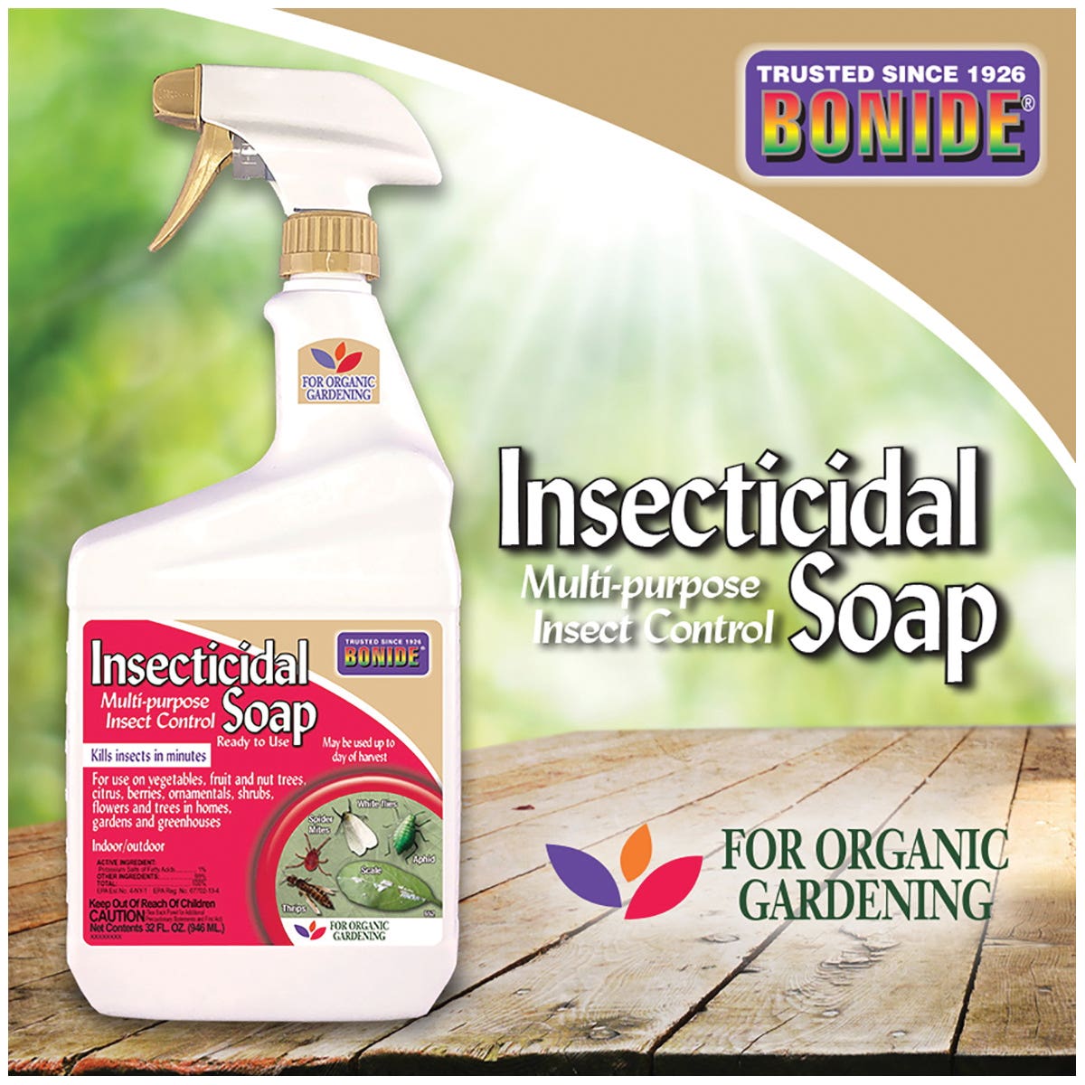 Bonide 652 Insecticidal Soap, Liquid, Spray Application, 1 qt Bottle