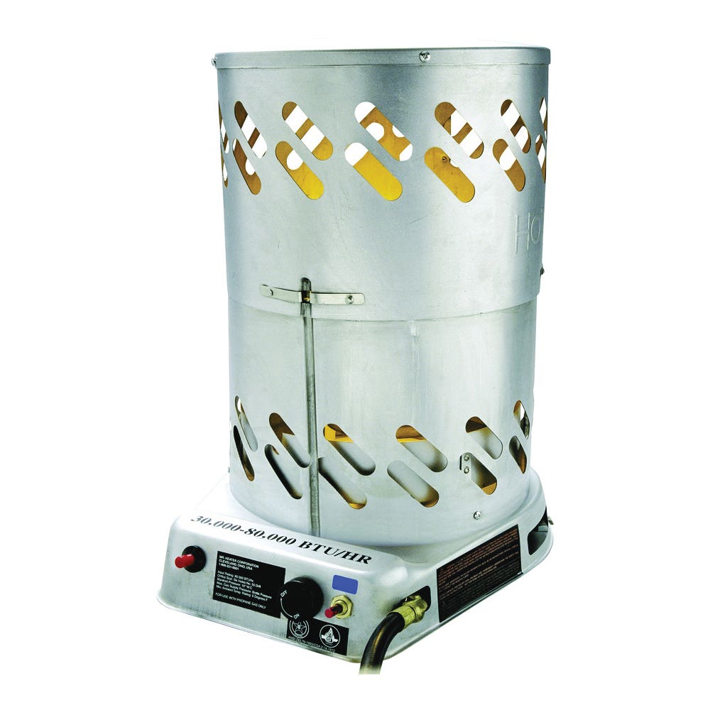 Mr. Heater F270490 Convection Heater, 20 lb Fuel Tank, Propane, 30,000 to 80,000 Btu, 2000 sq-ft Heating Area