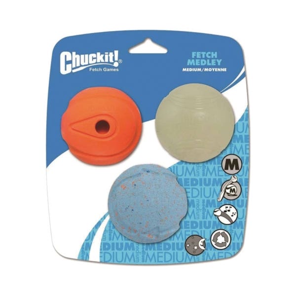 Chuckit! Dog Toy, M, Natural Rubber, Multi-Color