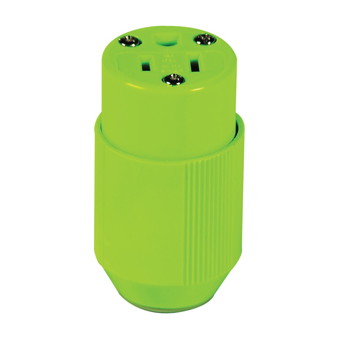 Eaton BP3487-4GN Electrical Connector, 2-Pole, 15 A, 125 V, NEMA: NEMA 5-15R, Fluorescent Green