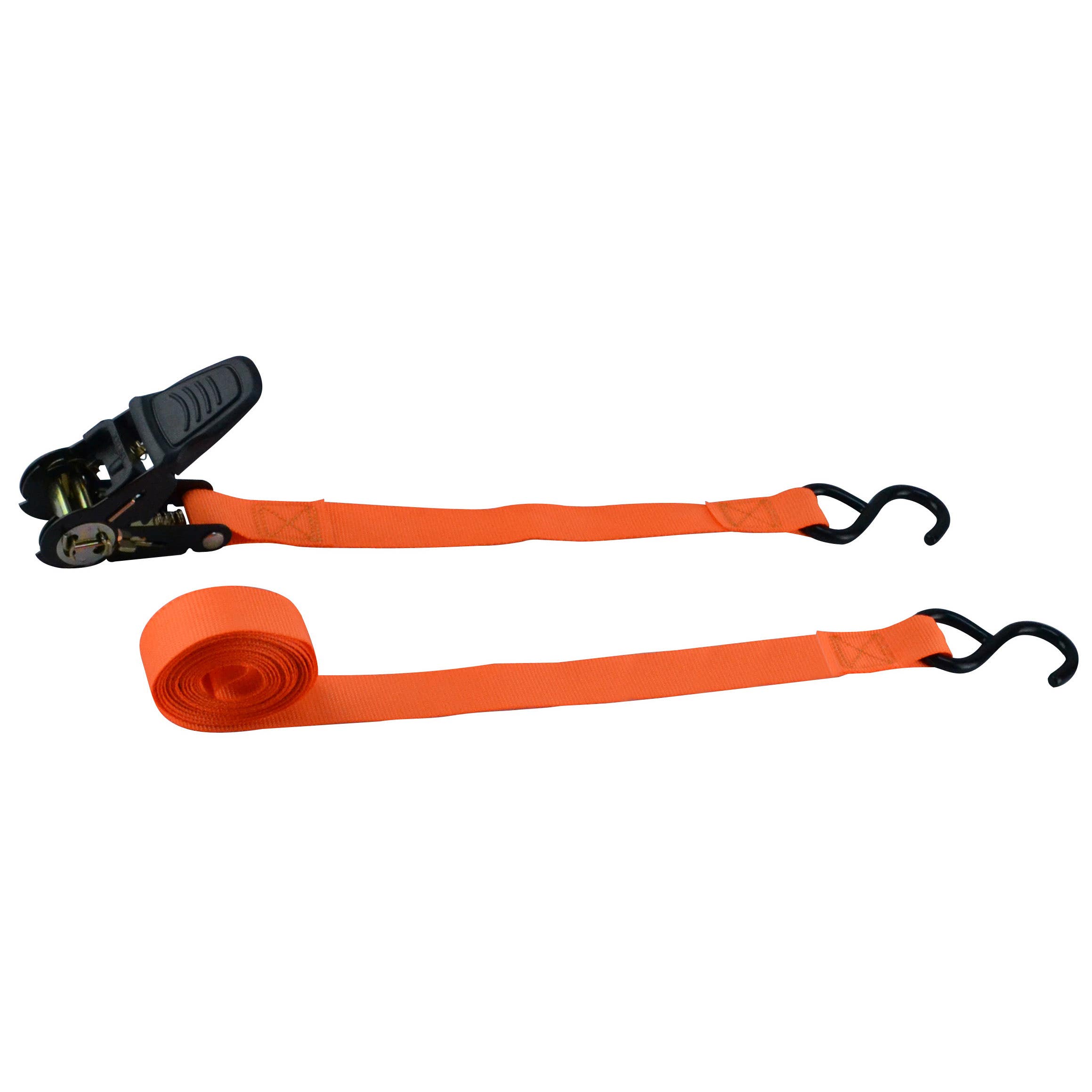 ProSource FH64070 Tie-Down, 1 in W, 13 ft L, Metal/Polyester, Orange, 300 lb, S-Hook End Fitting, Steel End Fitting