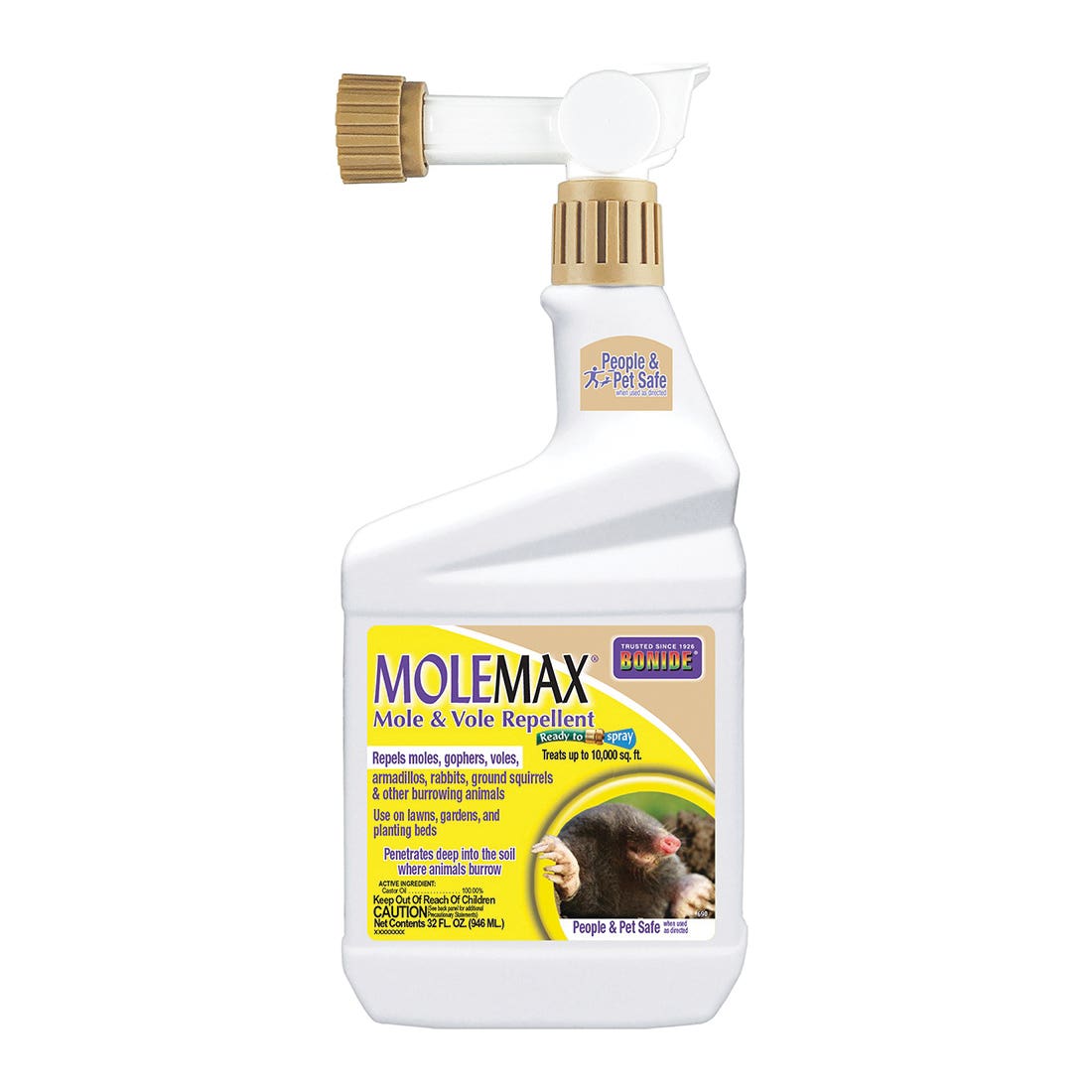 Bonide Molemax Mole and Vole Repellent, Ready-to-Spray