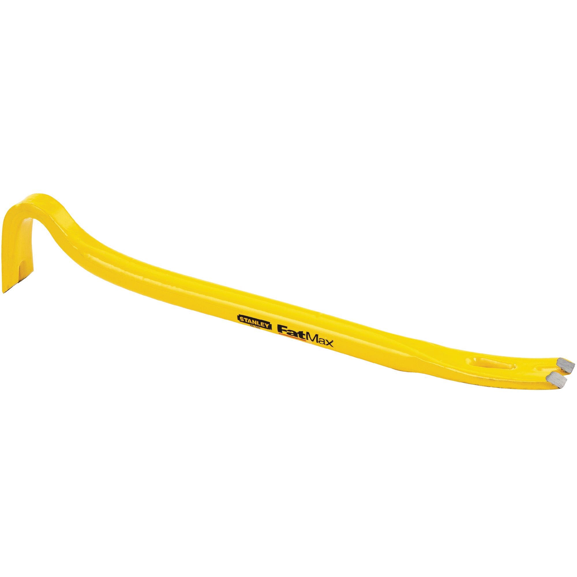 STANLEY Fatmax 55-102 Wrecking Bar, 24 in L, Beveled, Slotted Tip, 1-3/4 in W Tip, HCS, Yellow