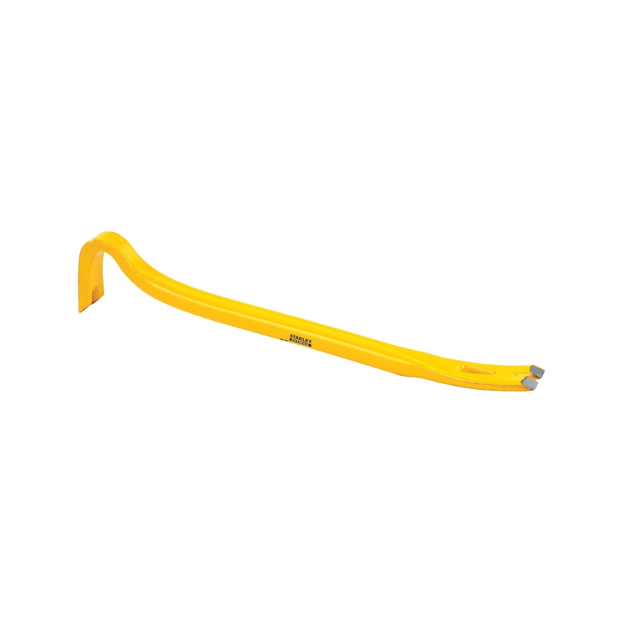 STANLEY Fatmax 55-102 Wrecking Bar, 24 in L, Beveled, Slotted Tip, 1-3/4 in W Tip, HCS, Yellow