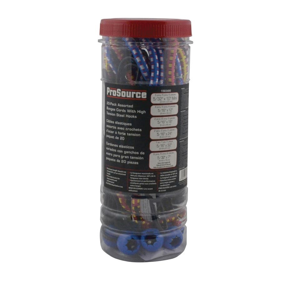 ProSource FH64077 Bungee Stretch Cord Set, Black, Hook End