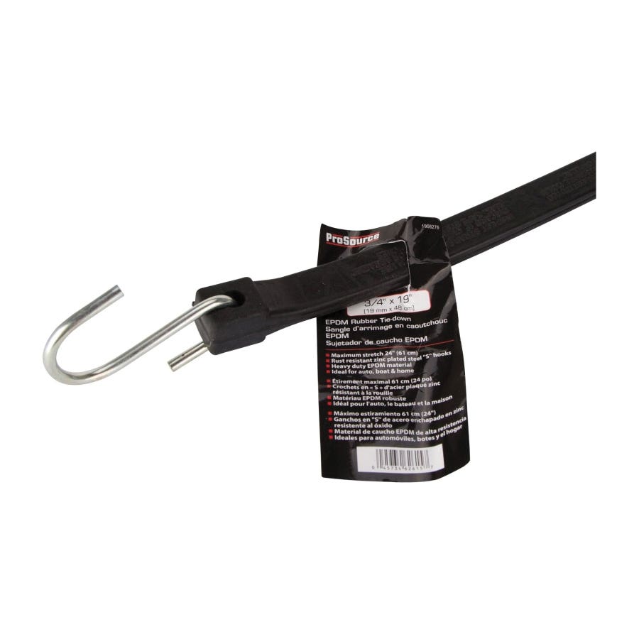 ProSource FH64088 Tie-Down, 3/4 in W, 19 in L, EPDM, S-Hook End Fitting, Steel End Fitting