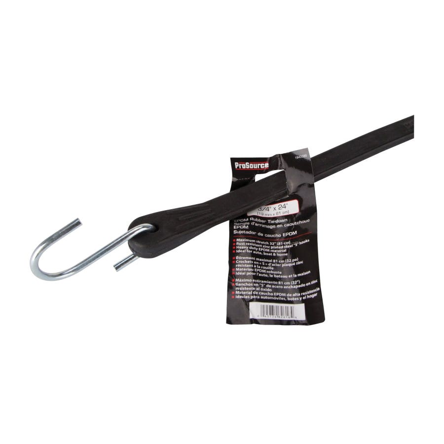 ProSource FH64088-1 Tie-Down, 3/4 in W, 24 in L, EPDM, S-Hook End Fitting, Steel End Fitting