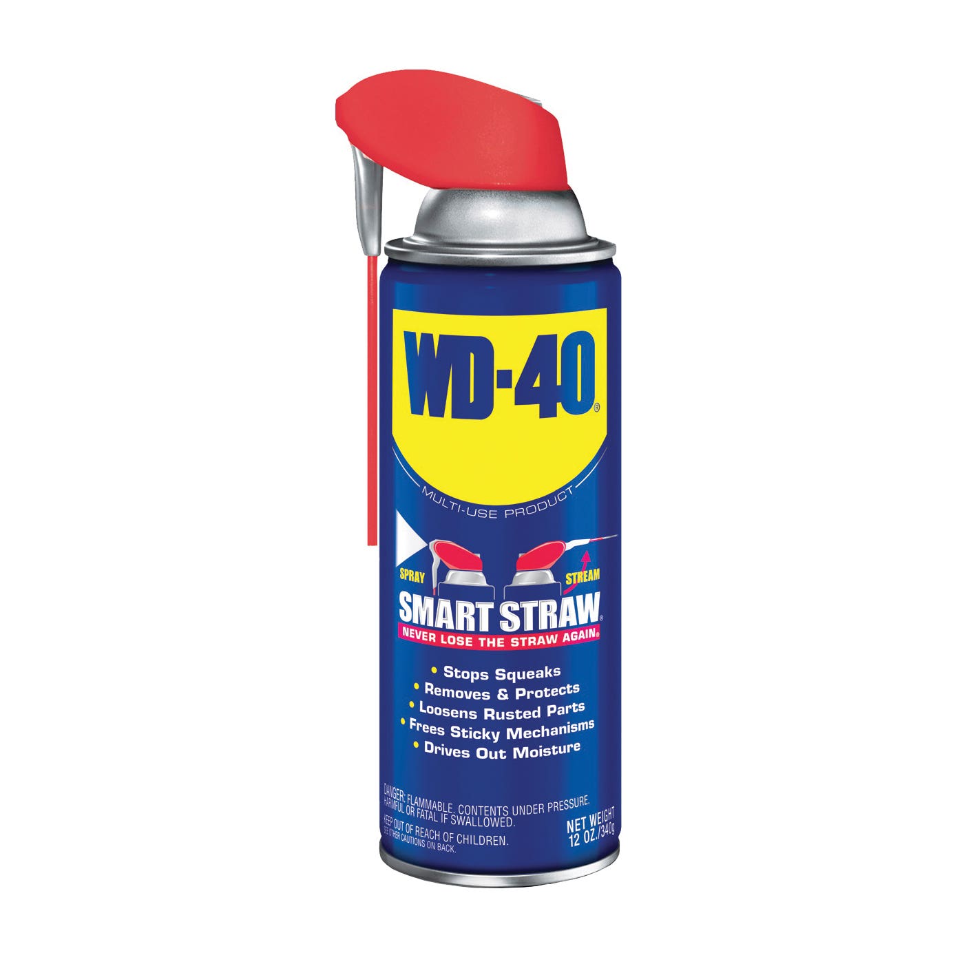 WD-40 SMART STRAW 490057 Multi-Purpose Lubricant, 12 oz Aerosol Can, Liquid