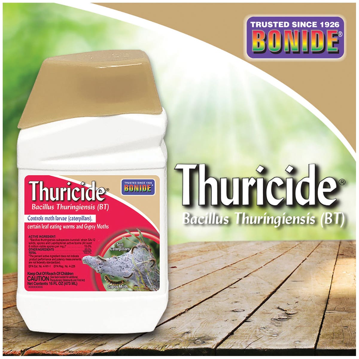 Bonide Thuricide (BT 803 Thuricide Bacillus Thuringiensis, Liquid, 1 pt Bottle