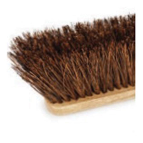 Harper Push Broom, 24 in Sweep Face, 3 in L Trim, Palmyra Fiber Bristle, Threaded, Metal Handle