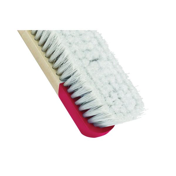Harper Push Broom, 24 in Sweep Face, 3 in L Trim, Synthetic Fabric Bristle, Bolt, Wood Handle