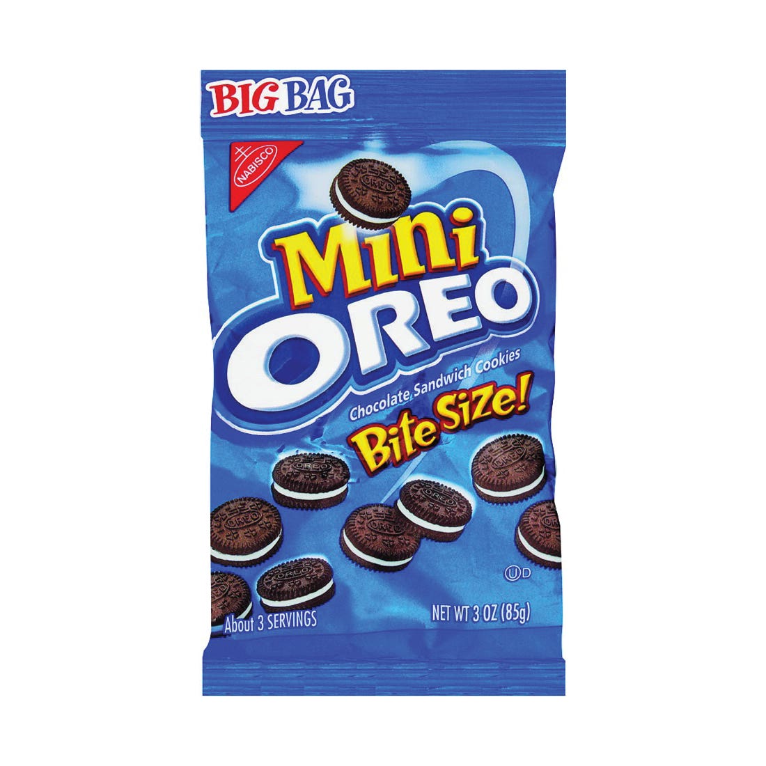 Nabisco Bite-Size Sandwich Cookies, Chocolate, 3 oz, Bag