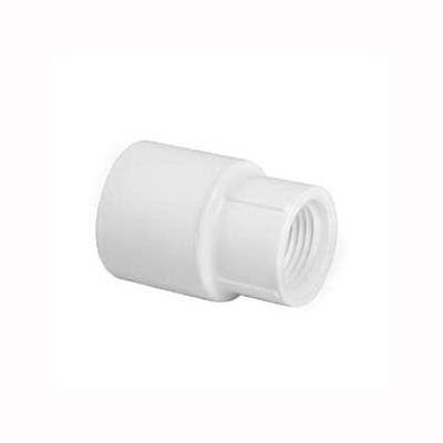 Xirtec 140 Reducing Pipe Adapter, 3/4 x 1/2 in, Socket x FPT, PVC, White, SCH 40 Schedule, 150 psi Pressure