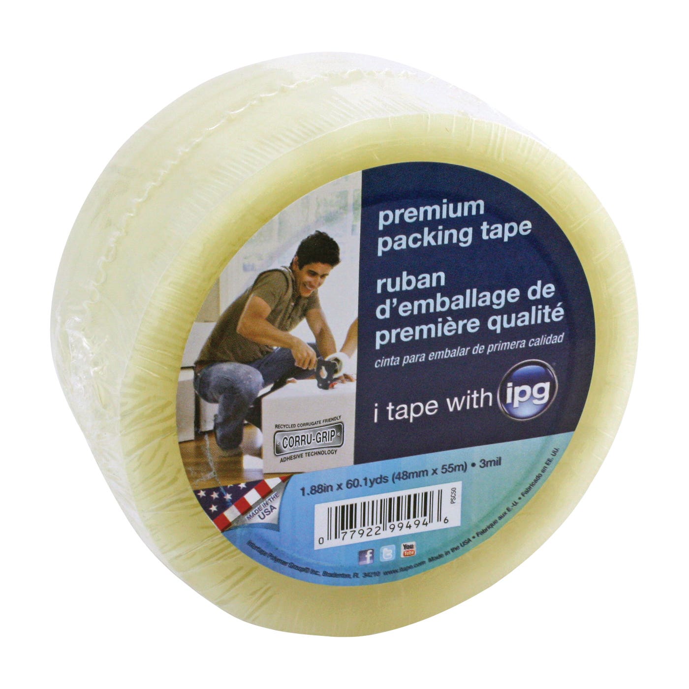 IPG Premium Packaging Tape Clear 60 yd x 1.88 in