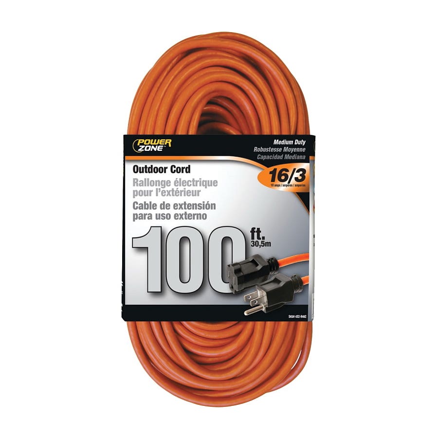 PowerZone 100 Ft. Weather Resistant Extension Cord, 125 V