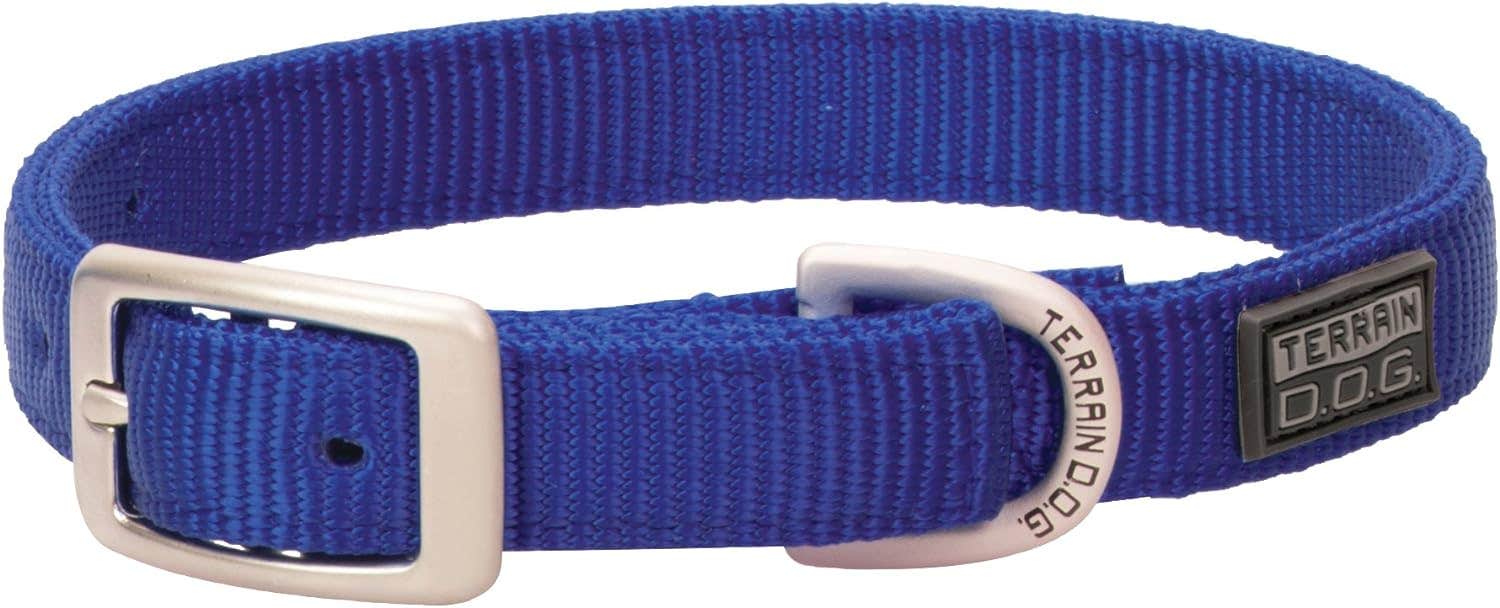 Terrain D.O.G. Nylon Double-Ply Dog Collar, Dark Blue, 3/4" x 15"