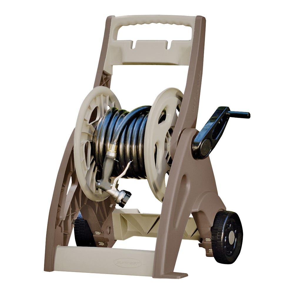 Suncast Hose Reel Cart, 5/8 in Hose, 175 ft of 5/8 in Hose, Crank Handle, Vinyl