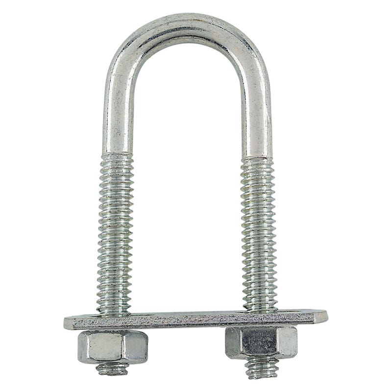National Hardware N222-075 U-Bolt, 1/4-20 Thread, 2-1/4 in L Thread, Steel, Zinc