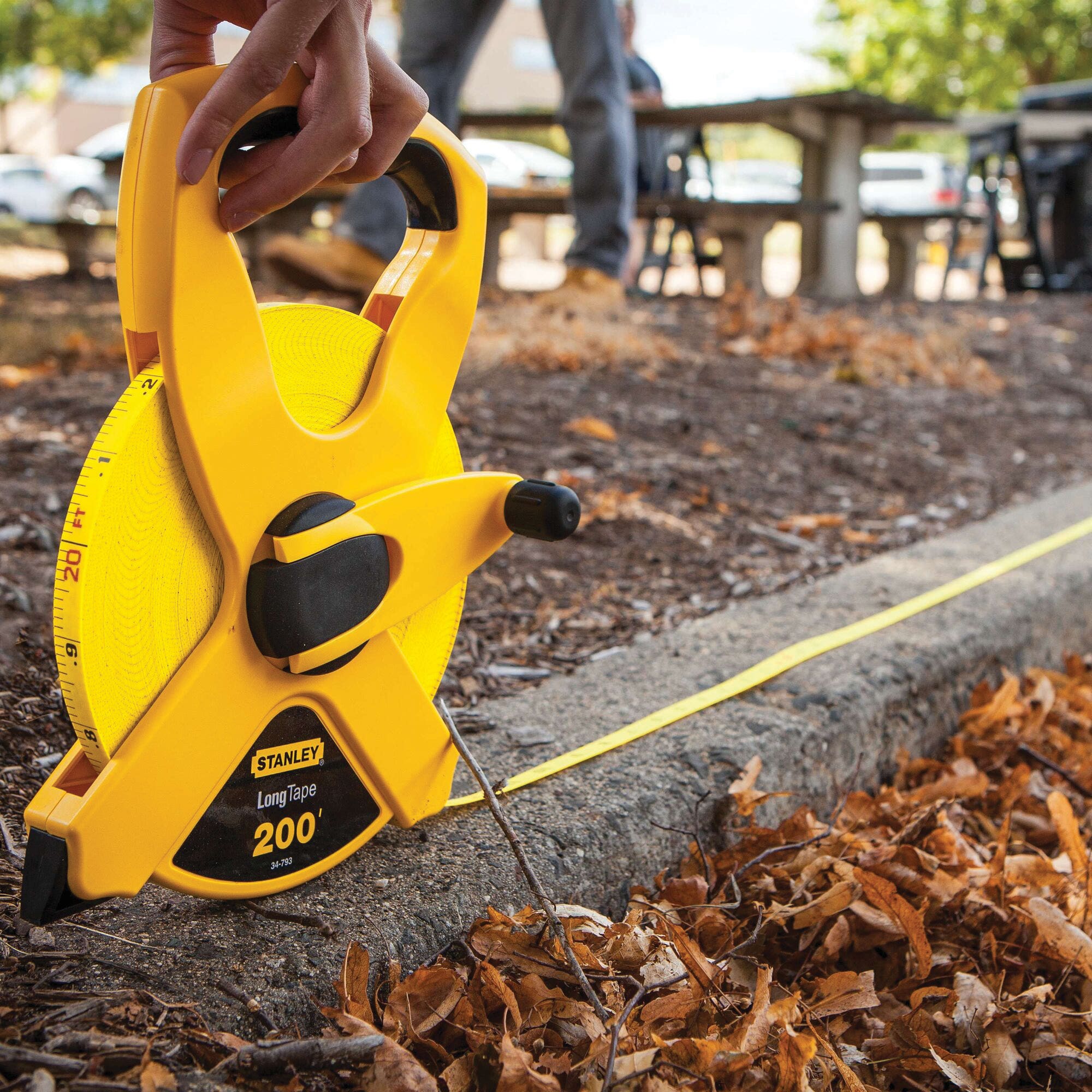 STANLEY 34-793 Tape Measure, 200 ft L Blade, 1/2 in W Blade, Fiberglass Blade, ABS Case, Black/Yellow Case