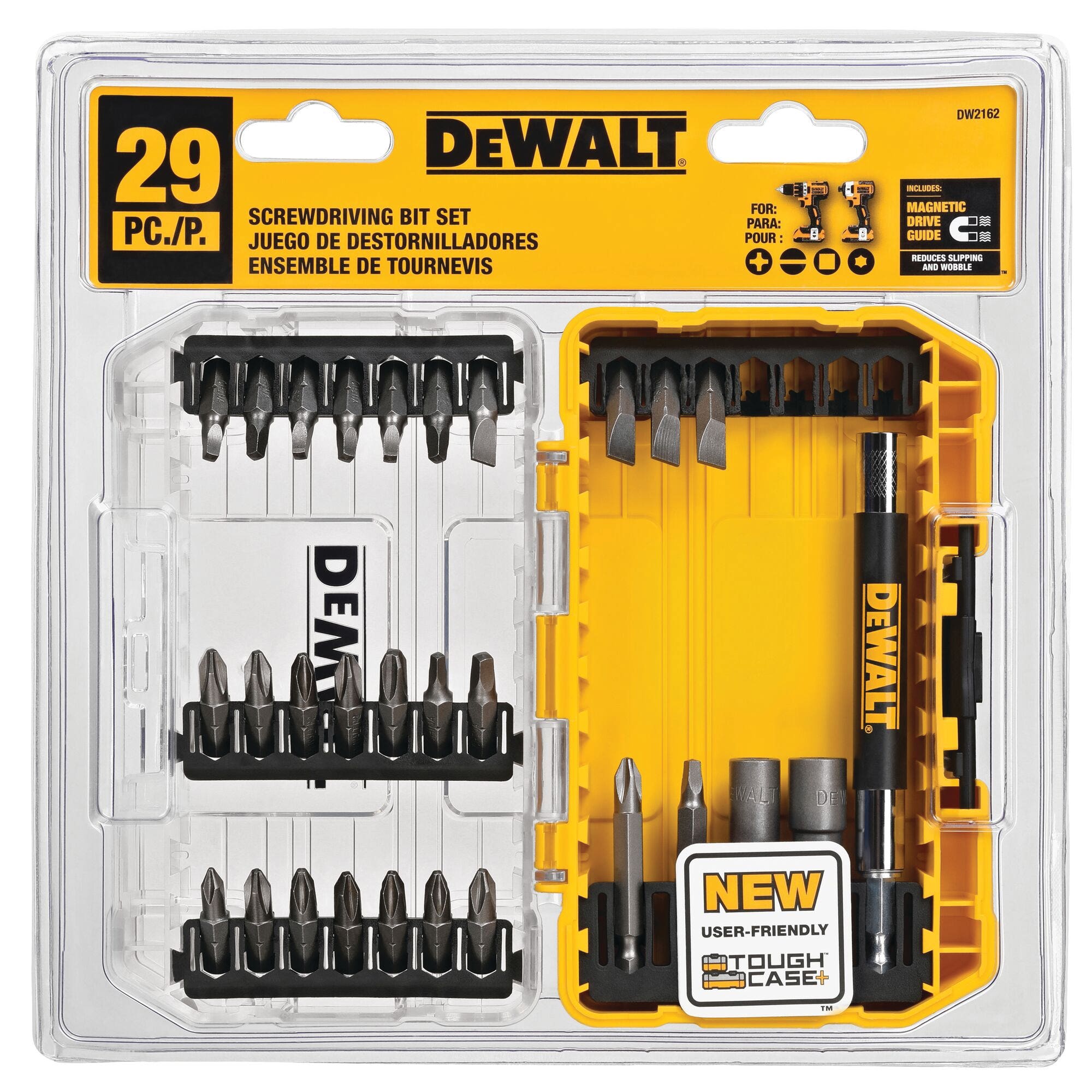 DEWALT DW2162 Screwdriver Bit Set with ToughCase+ System, Standard, Steel