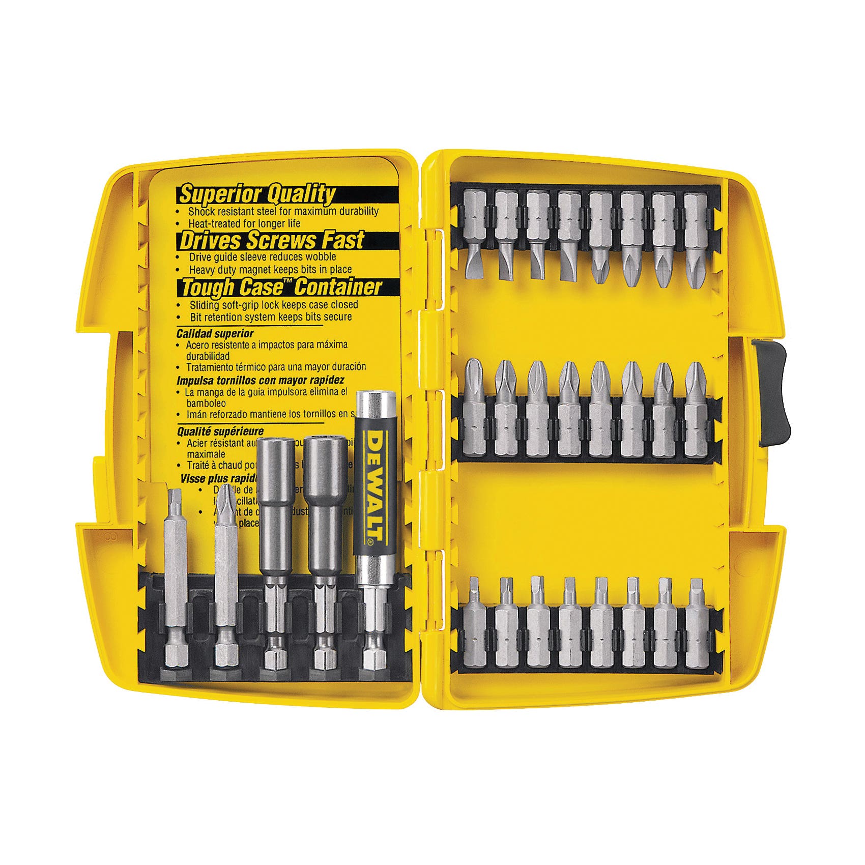 DEWALT DW2162 Screwdriver Bit Set with ToughCase+ System, Standard, Steel