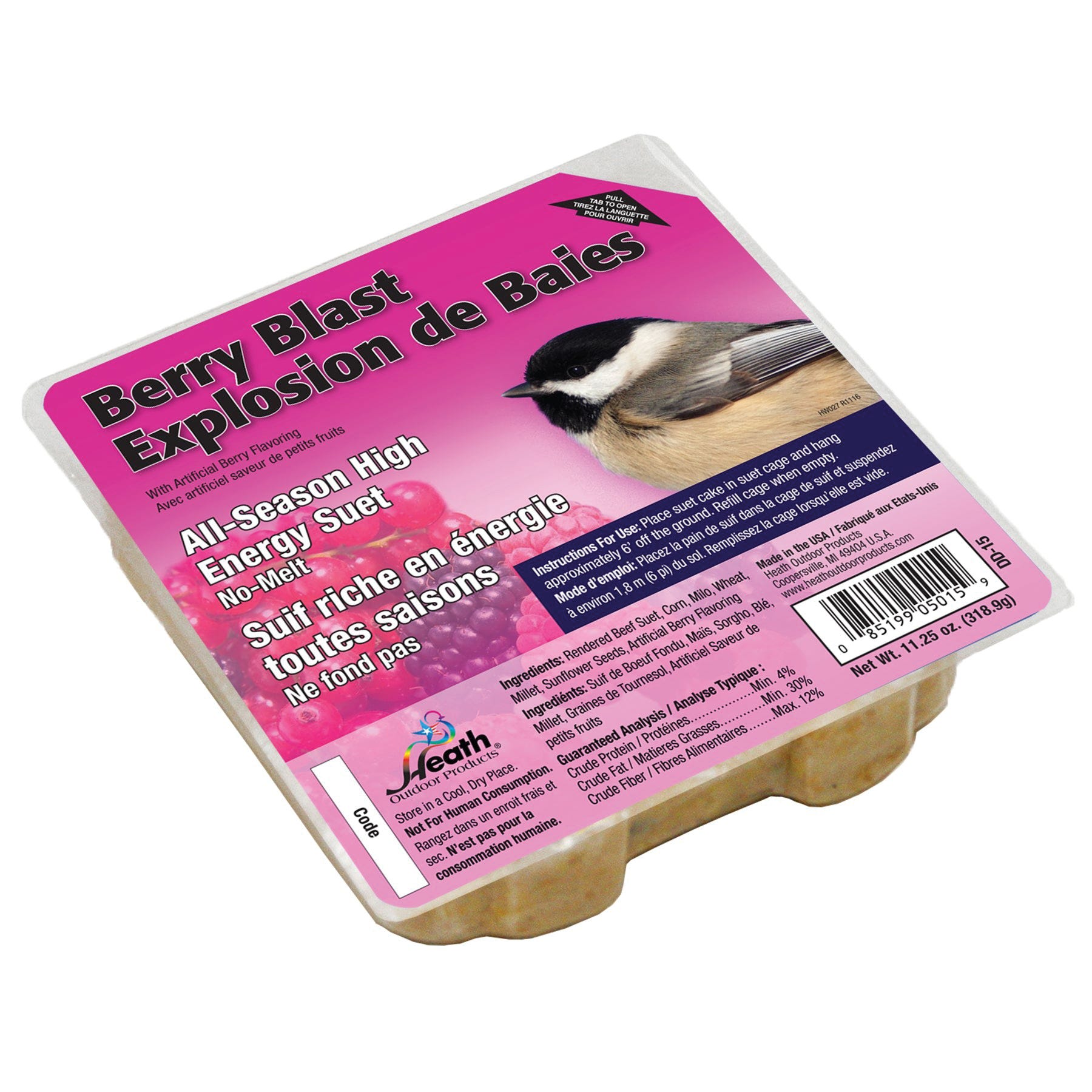 Heath Suet Cake, All-Season, Berry, 11.25 oz