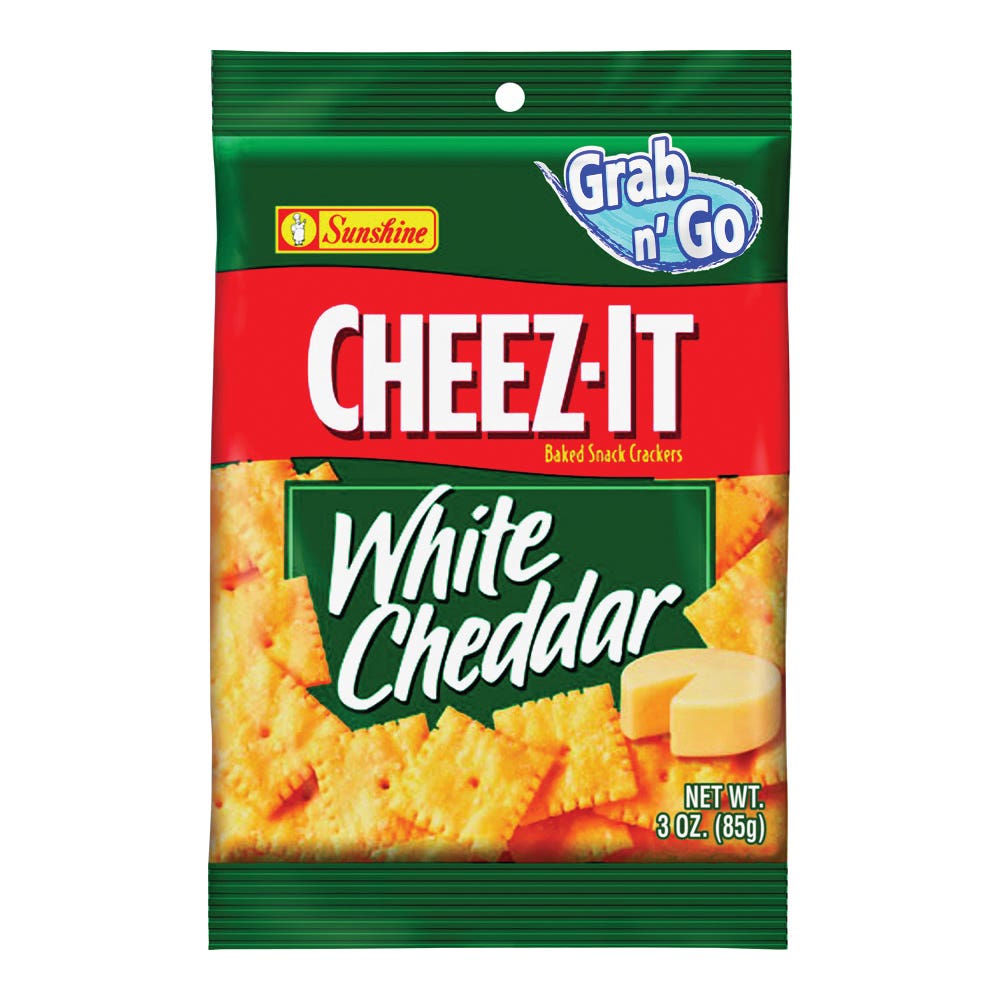 Cheez-It Baked Snack Crackers, White Cheddar, 3 oz, Bag