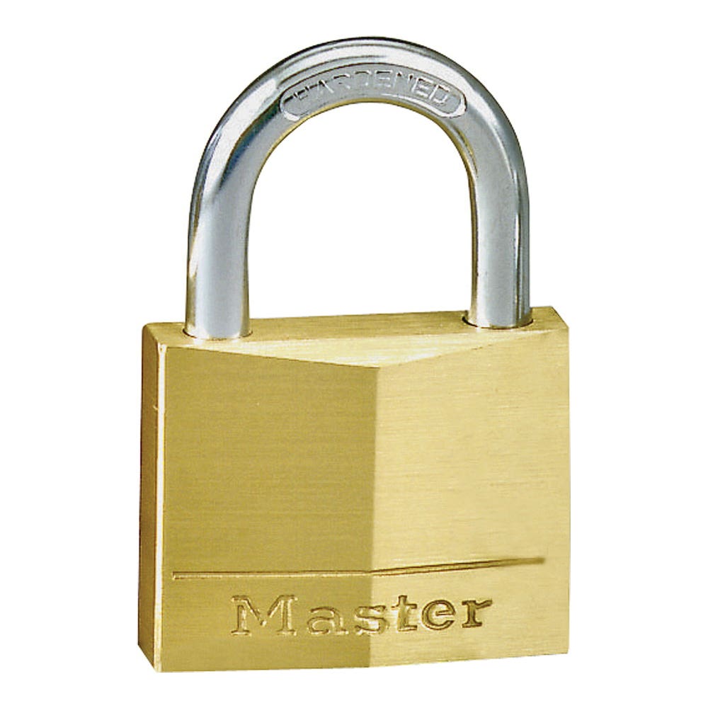 Master Lock 130D Padlock, Keyed Different Key, 3/16 in Dia Shackle, 5/8 in H Shackle, Steel Shackle, Solid Brass Body