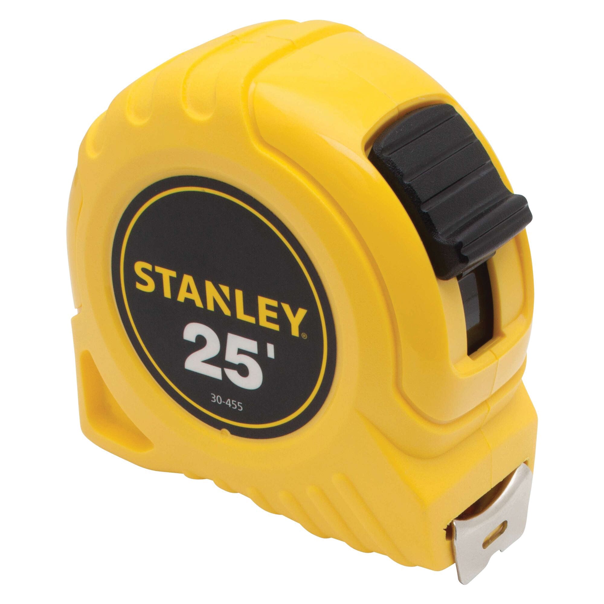 STANLEY 30-455 Measuring Tape, 25 ft L Blade, 1 in W Blade, Steel Blade, ABS Case, Yellow Case