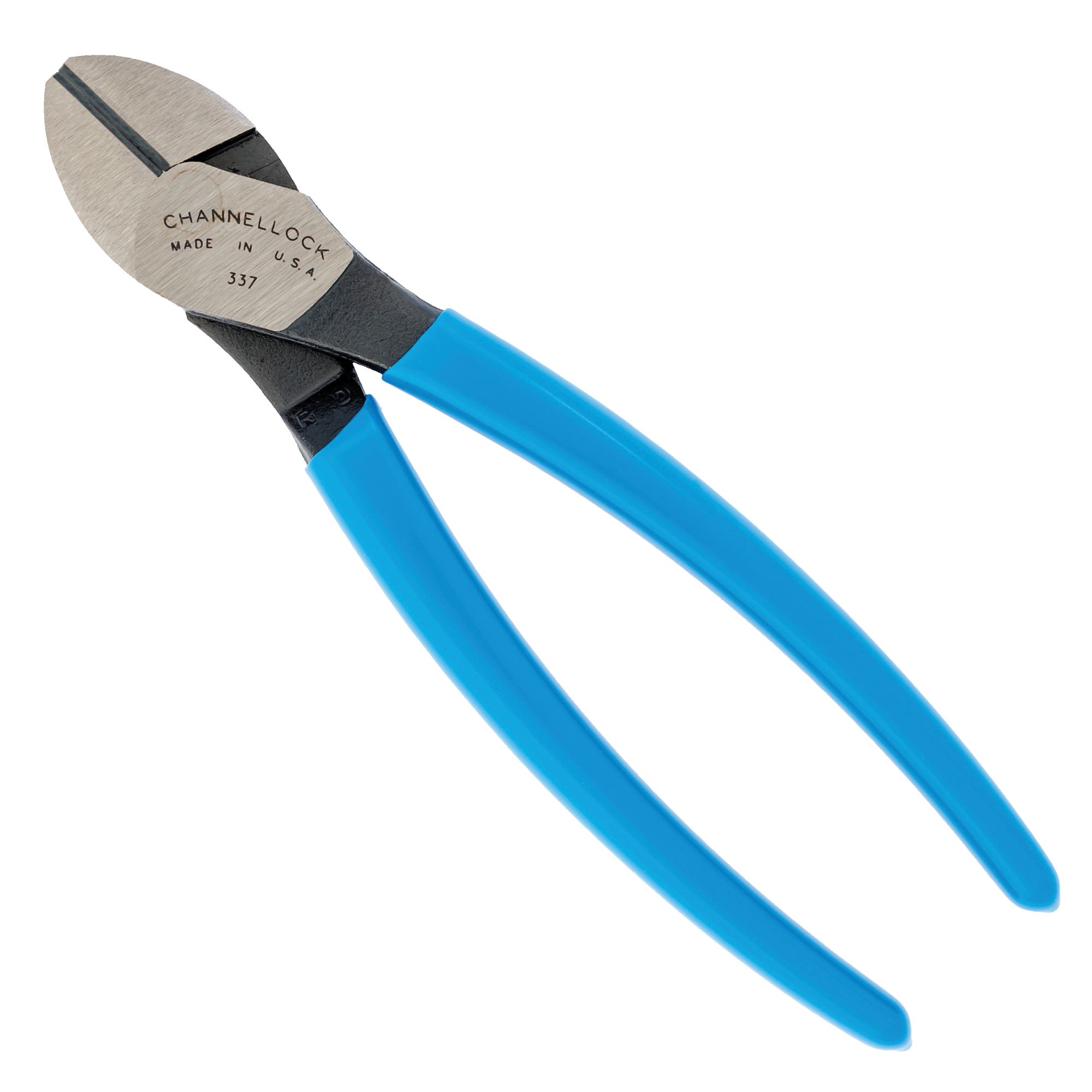 Channellock 337 Diagonal Cutting Pliers, 7 in OAL, Blue Handle, Ergonomic Handle, 0.81 in W Jaw, 0.79 in L Jaw