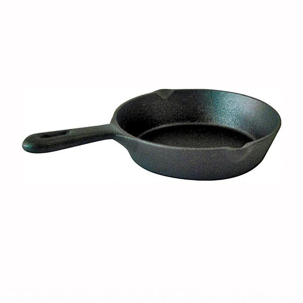 Lodge Seasoned Skillet, 6-1/2 in Dia, Iron, Black