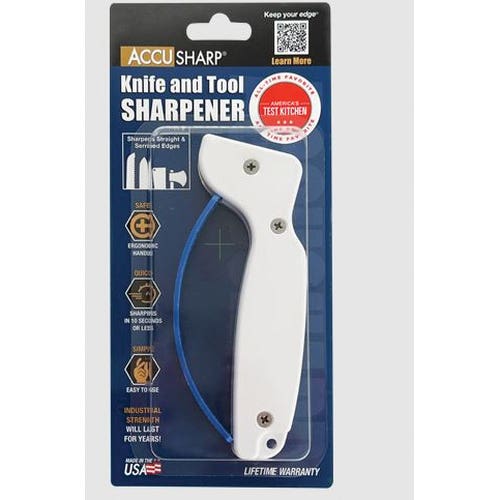 Accusharp Knife Sharpener Diamond?Honed Tungsten Carbide Plastic Handle