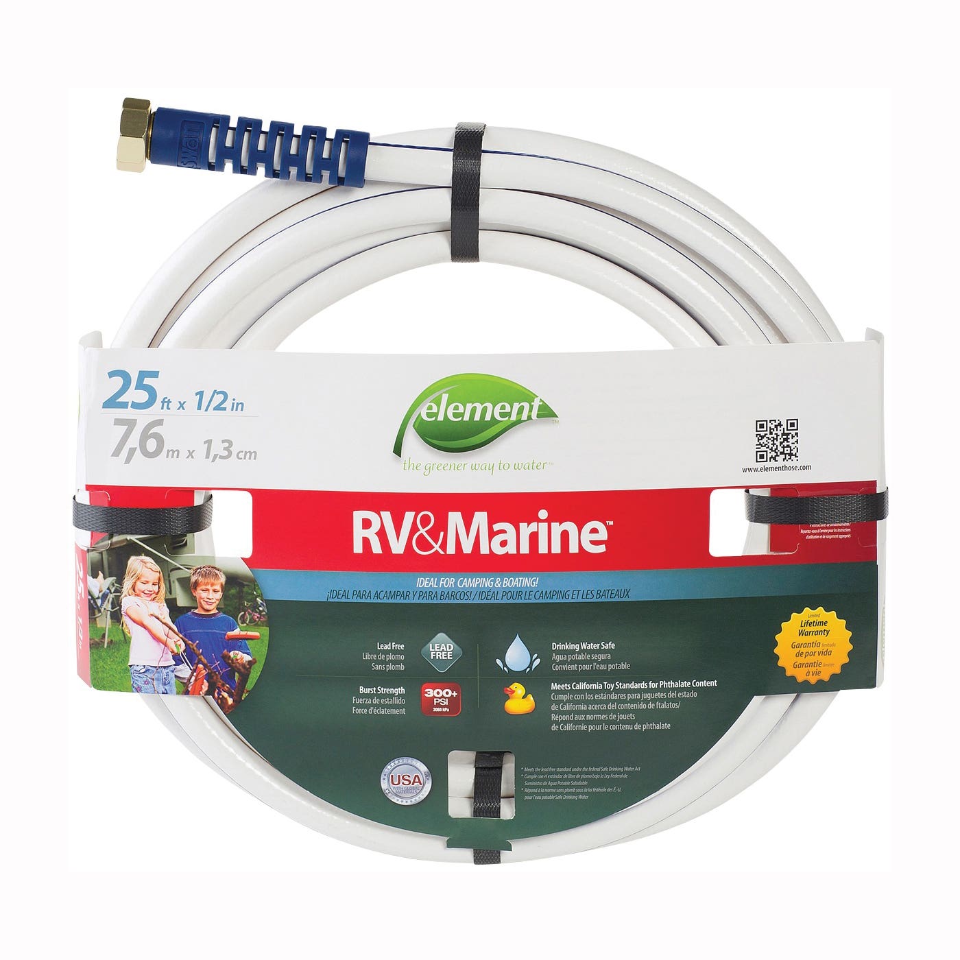 Swan Water Hose, 1/2 in ID, 25 ft L, White