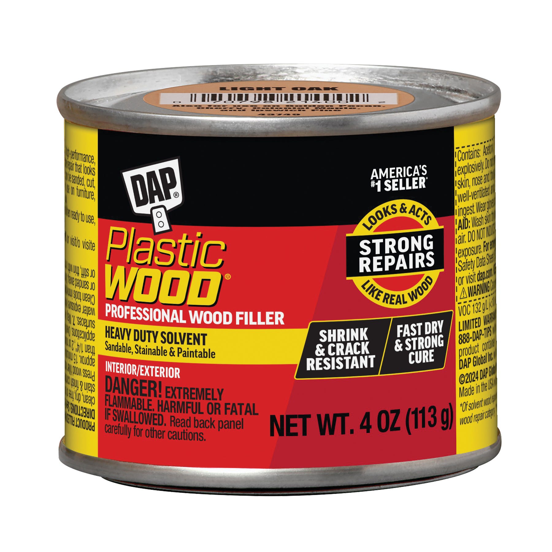 DAP 21502 Wood Filler, Paste, Strong Solvent, Natural, 4 oz