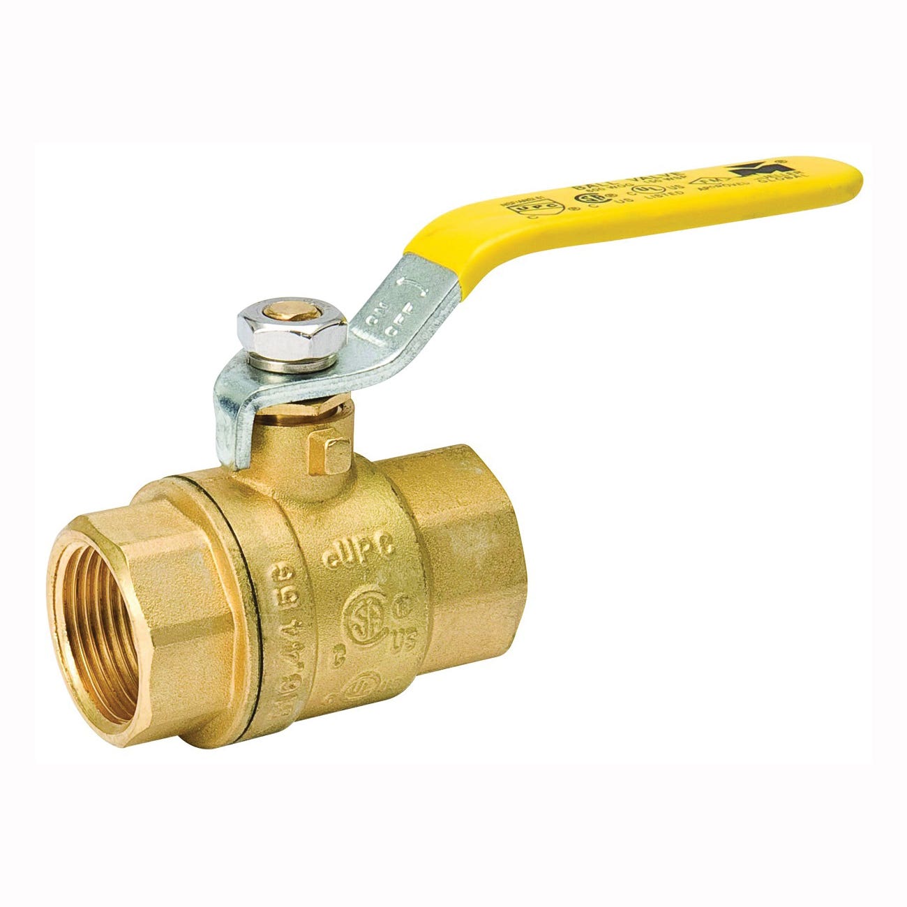 B & K Ball Valve, 1 in Connection, FPT x FPT, 600/150 psi Pressure, Manual Actuator, Brass Body