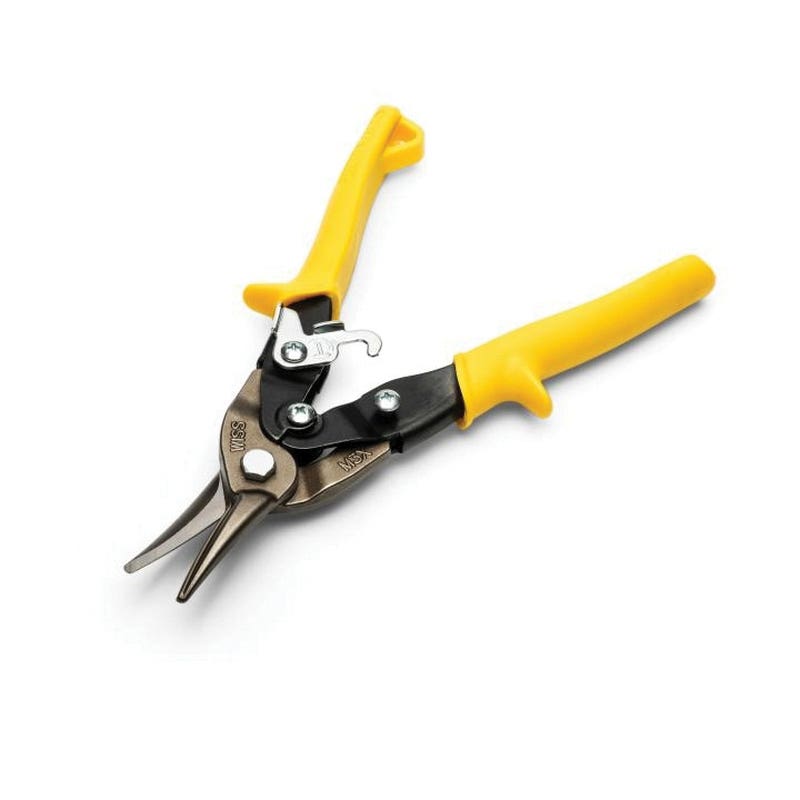 Crescent Wiss M3R Aviation Snip, 9-3/4 in OAL, 1-1/2 in L Cut, Straight Cut, Molybdenum Steel Blade, Non-Slip Handle