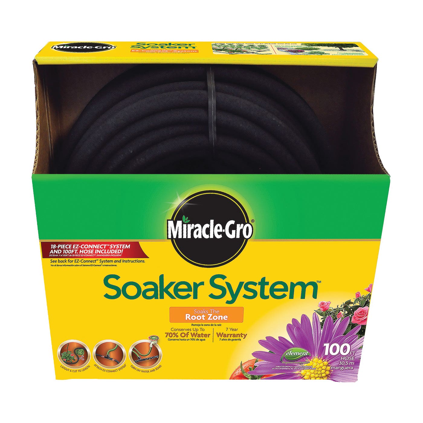 Swan Soaker Hose, 100 ft L, Plastic
