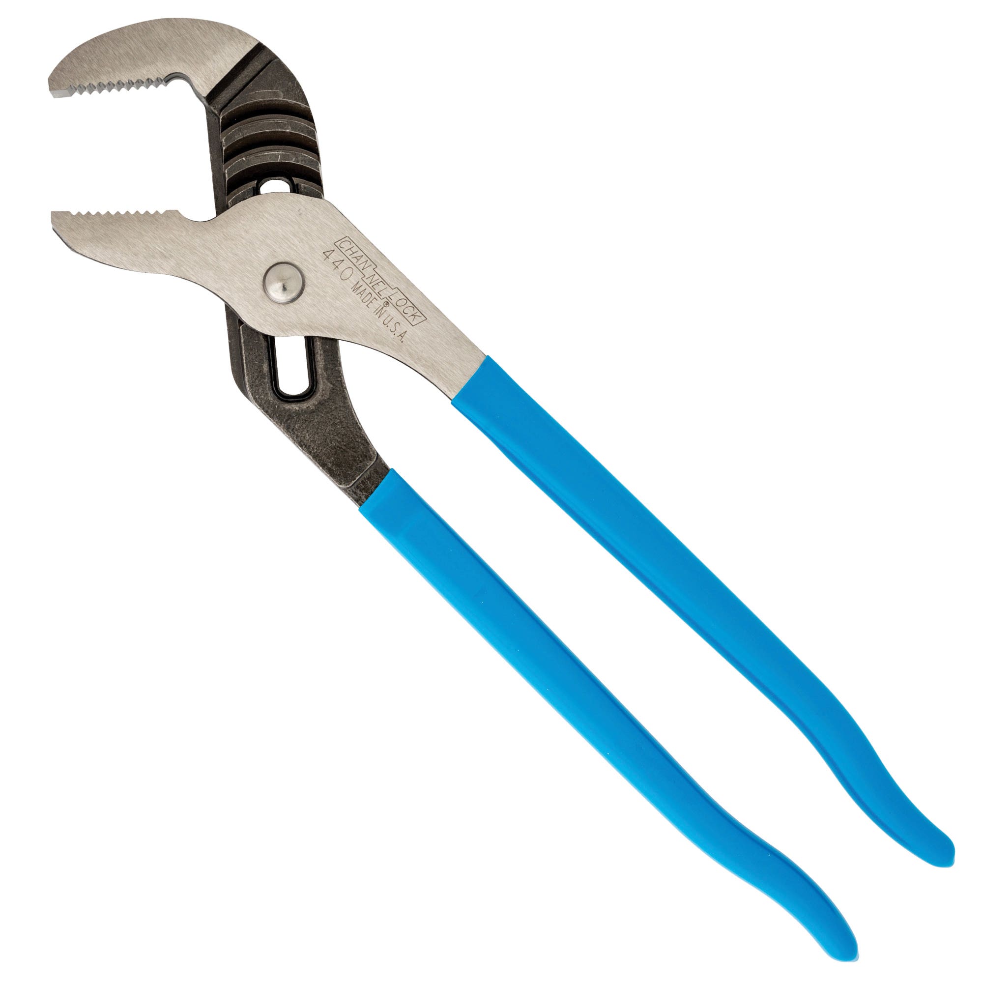 Channellock 440 Tongue and Groove Pliers, 12 in OAL, 2-1/4 in Jaw Opening, Blue Handle, Cushion Grip Handle