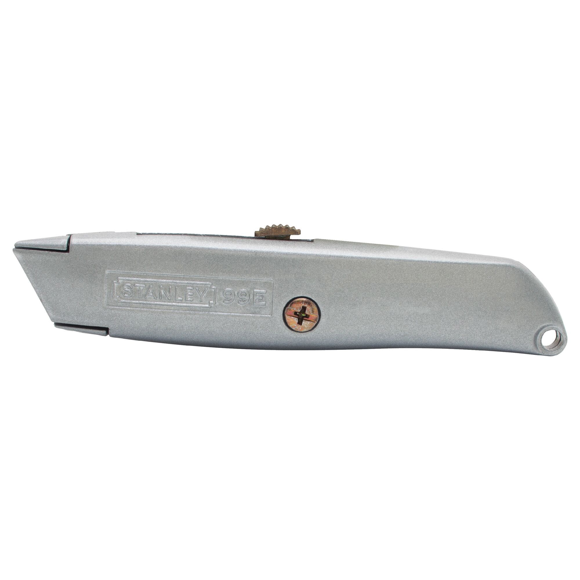 STANLEY 99E 10-099 Utility Knife, 2-7/16 in L Blade, 3 in W Blade, HCS Blade, Straight Handle, Gray Handle